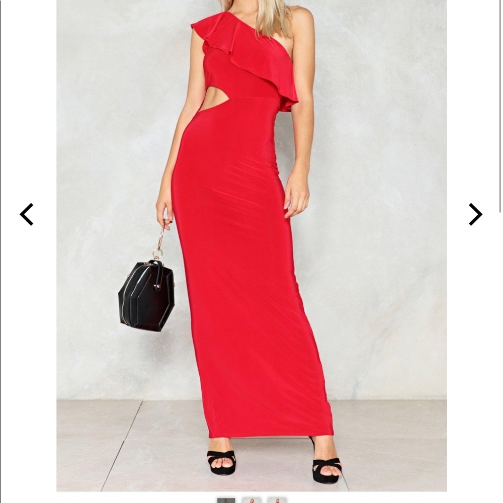 Nasty Gal red vixen cutout gown